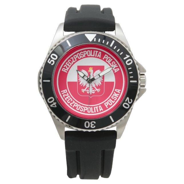 Poland Round Emblem Watch (Front)