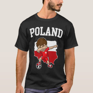 Poland Soccer Dabbing Footbyll Polska Polish Kids T-Shirt
