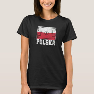 Poland Soccer Field Country Flag Polska Polish Pri T-Shirt