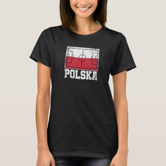 Poland Soccer Field Country Flag Polska Polish Pri T-Shirt