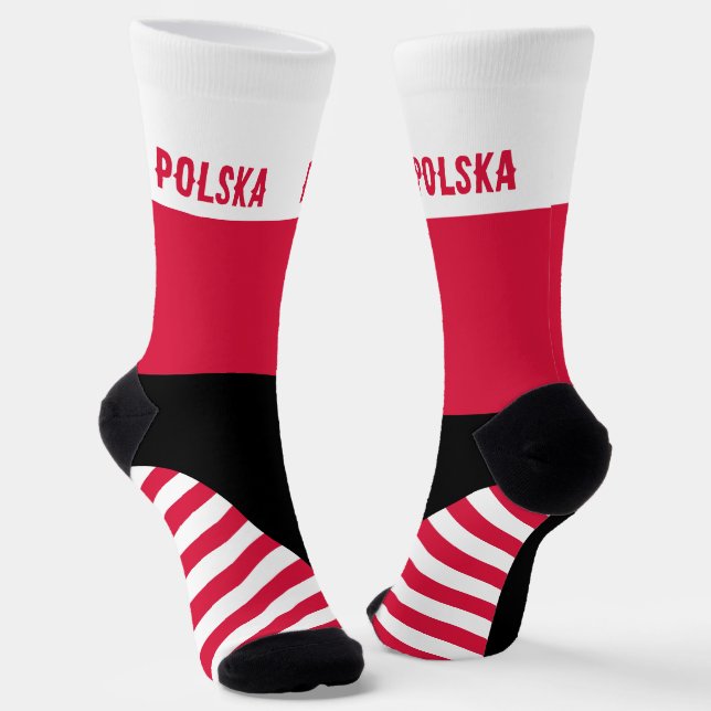 Poland Socks, Polish flag colours / sports Socks (Angled)