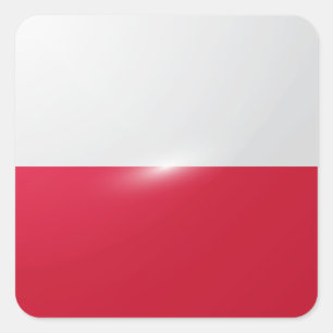Poland square glossy flag sticker