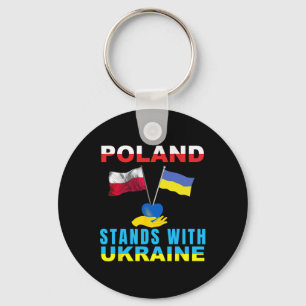 Poland Stands With Ukraine Polish Ukraine Key Ring