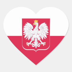 Poland Sticker, Heart, Eagle, Polish Flag Heart Sticker