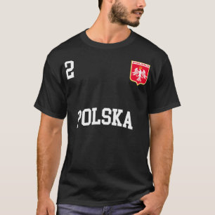 Poland Team Sports Number 2 Soccer Polish Flag T-Shirt