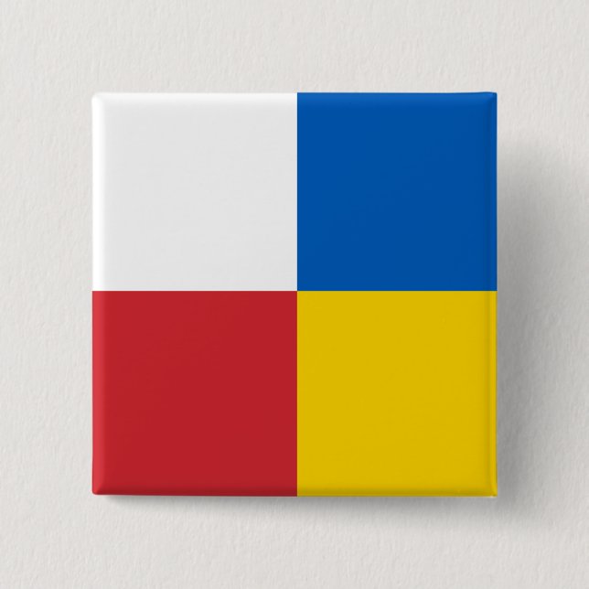Poland Ukraine 15 Cm Square Badge (Front)