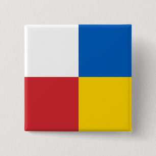 Poland Ukraine 15 Cm Square Badge