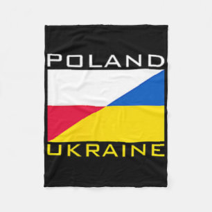 Poland Ukraine Flag Support Friendship Neighbor Fleece Blanket