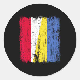 Poland Ukraine Half Flag Polish Ukrainian Heritage Classic Round Sticker