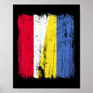 Poland Ukraine Half Flag Polish Ukrainian Heritage Poster