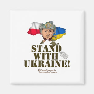 Poland Ukraine Zelensky Dog Tag Stand With Ukraine Magnet