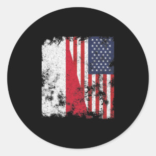 Poland USA Flag - Half American Classic Round Sticker
