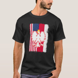 Poland USA Polski Polska American Polish Eagle Fla T-Shirt