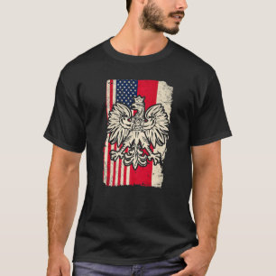 Poland USA Polski Polska American Polish Eagle Fla T-Shirt