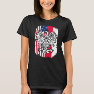 Poland USA Polski Polska American Polish Eagle Fla T-Shirt