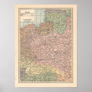 Poland Vintage 1923 Map print