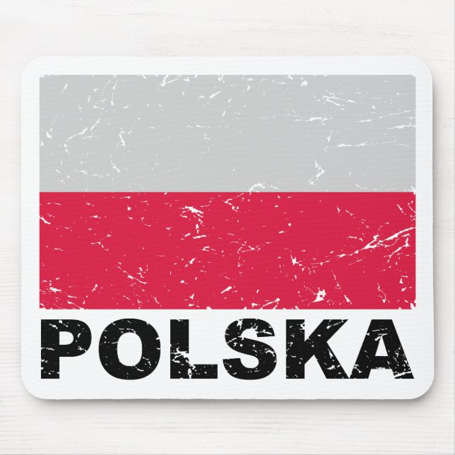 Poland Vintage Flag Mouse Mat (Front)