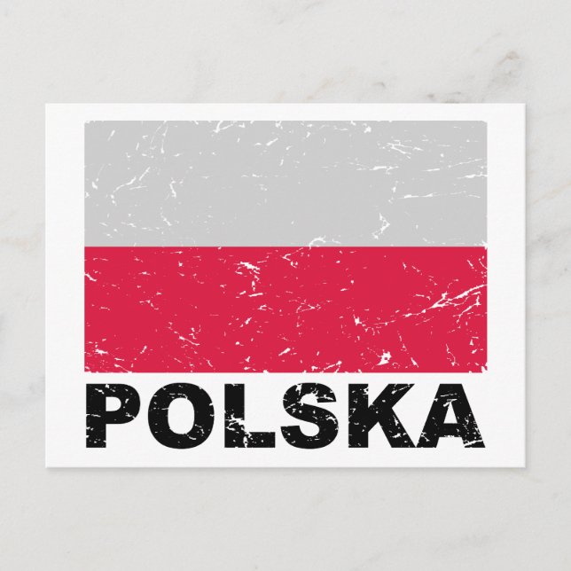 Poland Vintage Flag Postcard (Front)