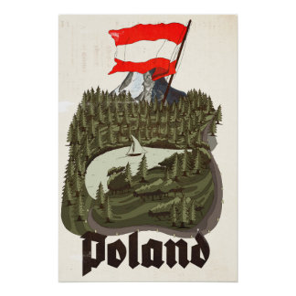 Poland Vintage Travel Poster