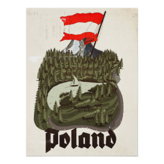 Poland Vintage Travel Poster
