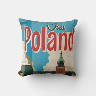 Poland Vintage Travel Poster Cushion