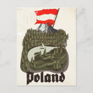 Poland Vintage Travel Poster Postcard