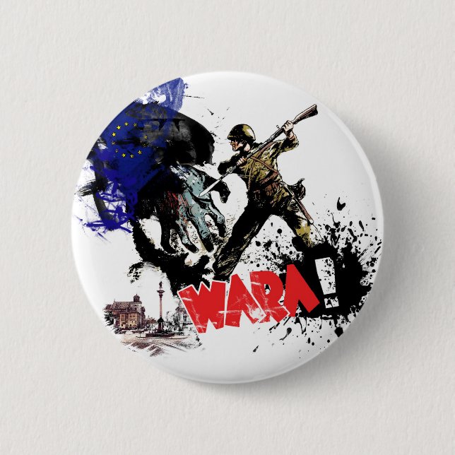 Poland Wara! 6 Cm Round Badge (Front)