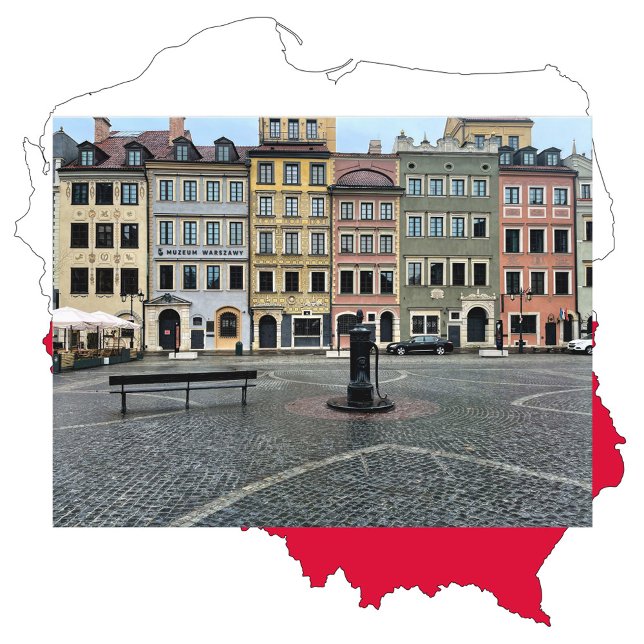 Poland Warsaw Old Town Square Photograph Postcard (Creator Uploaded)