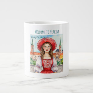 Poland, Welcome to Krakow, Beautiful Old City Large Coffee Mug