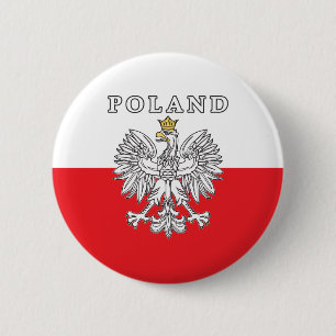 Poland With Polish Eagle 6 Cm Round Badge