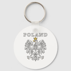 Poland With Polish Eagle Key Ring