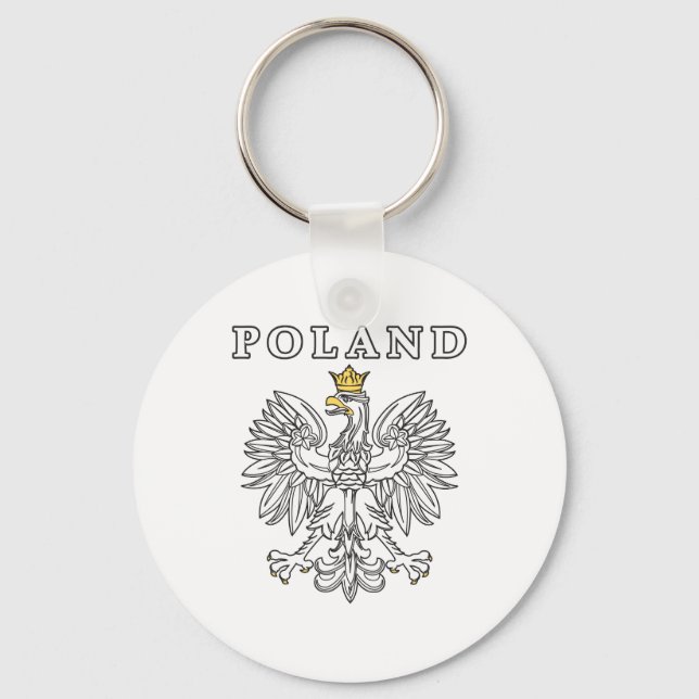 Poland With Polish Eagle Key Ring (Front)