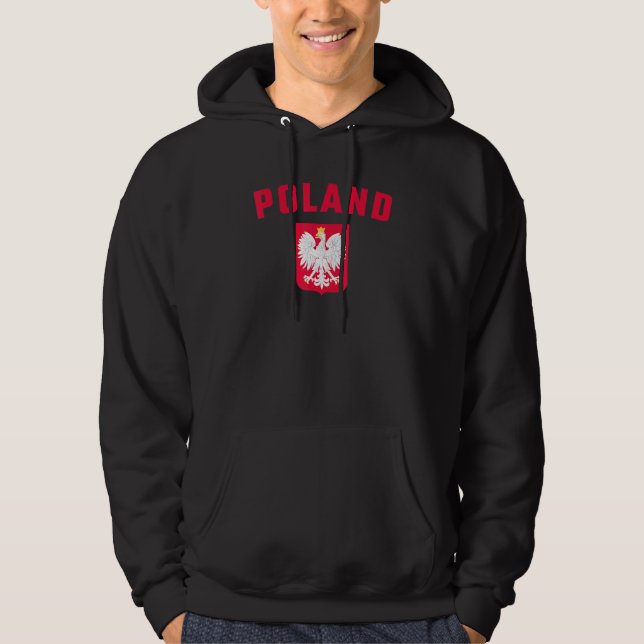 POLAND with Polish Flag Men Women Kids 2022 Footba Hoodie (Front)
