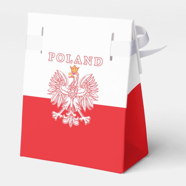 Poland With Red Polish Eagle Favour Box (Back Side)