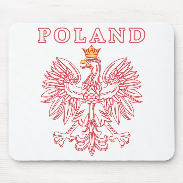 Poland With Red Polish Eagle Mouse Mat (Front)