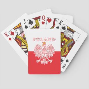 Poland With Red Polish Eagle Playing Cards