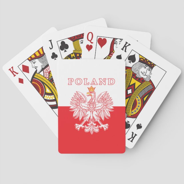 Poland With Red Polish Eagle Playing Cards (Back)