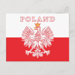 Poland With Red Polish Eagle Postcard