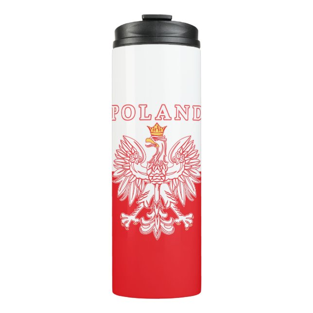Poland With Red Polish Eagle Thermal Tumbler (Front)