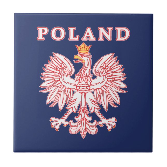 Poland With Red Polish Eagle Tile (Front)