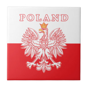 Poland With Red Polish Eagle Tile