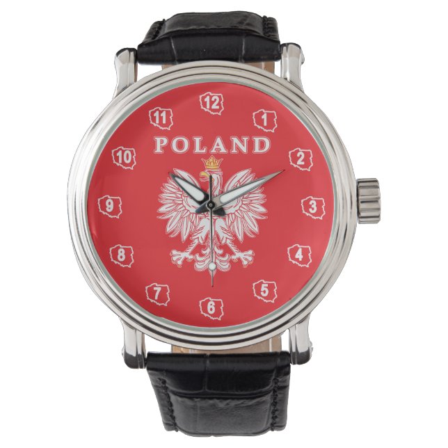 Poland With Red Polish Eagle Watch (Front)
