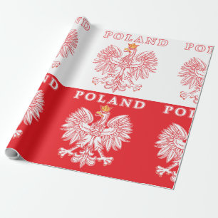 Poland With Red Polish Eagle Wrapping Paper