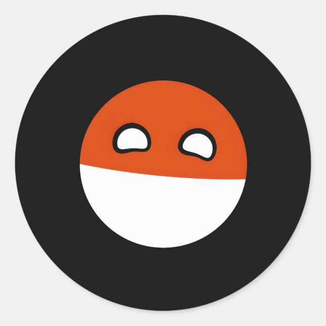 Polandball Countryballs Comics Classic Round Sticker (Front)