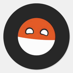 Polandball Countryballs Comics Classic Round Sticker