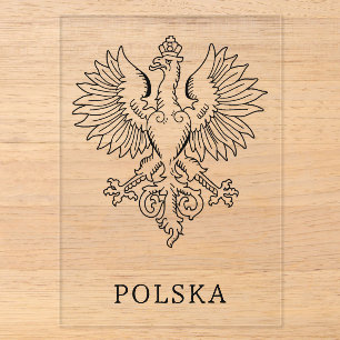 Poland's White Eagle Contemporary State Emblem Acrylic Invitations