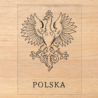 Poland's White Eagle Contemporary State Emblem Acrylic Invitations