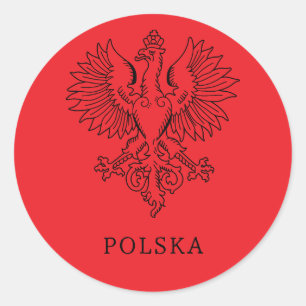 Poland's White Eagle Contemporary State Emblem Classic Round Sticker