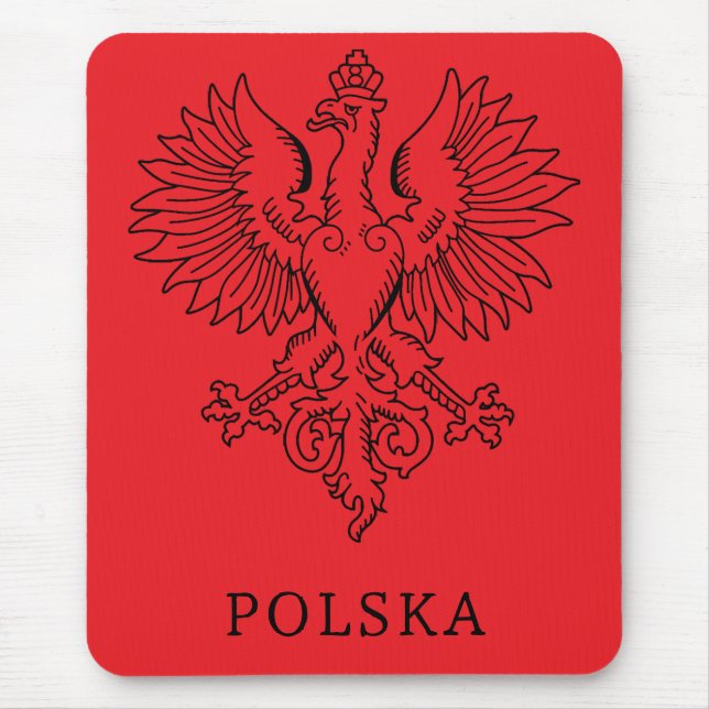 Poland's White Eagle Contemporary State Emblem  Mouse Mat (Front)