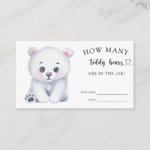Polar baby bear - guess how many teddy bears enclosure card